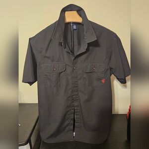 Rocawear Black Casual Button Down Shirt Short Sleeve Men